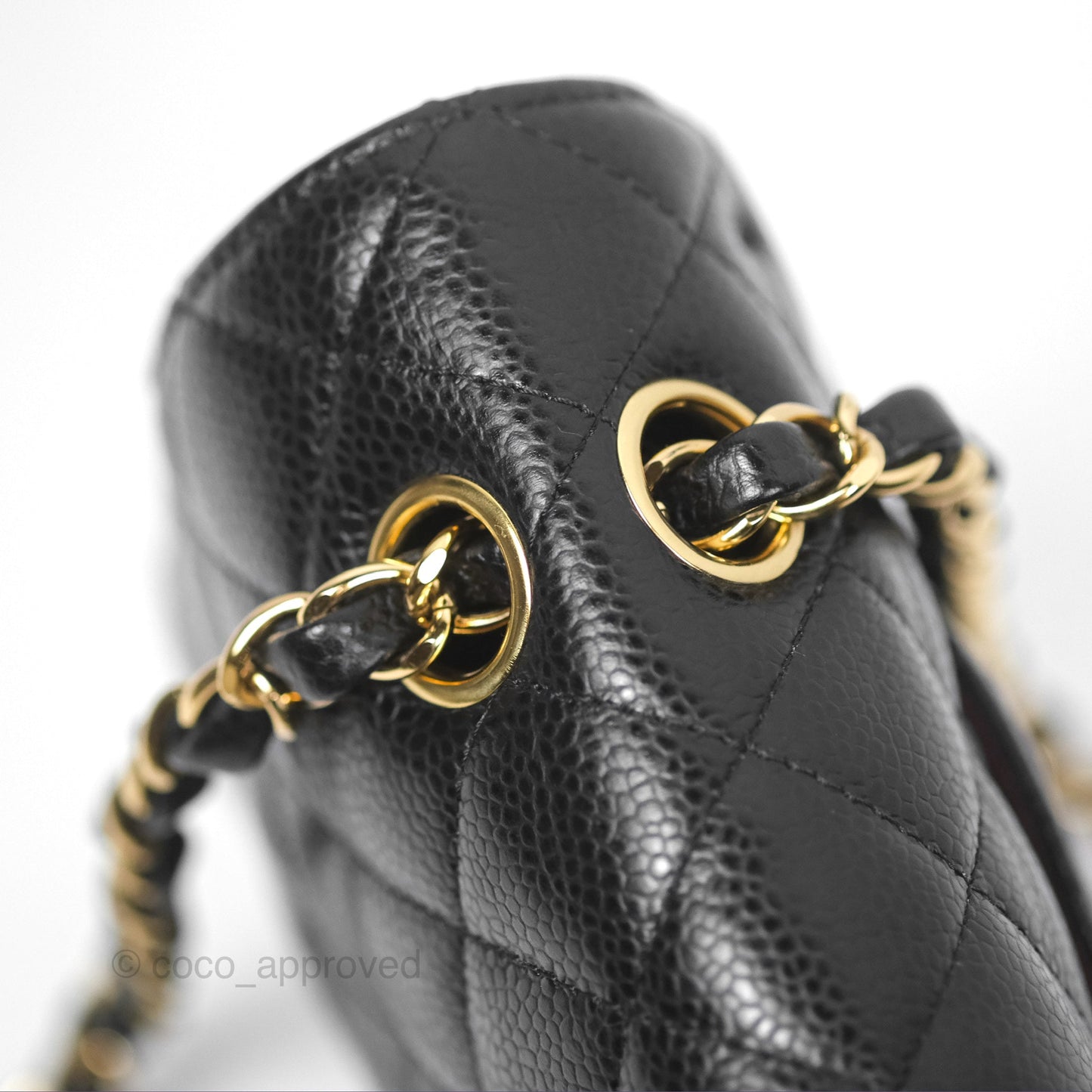 Chanel Classic M/L Medium Flap Quilted Black Caviar Gold Hardware
