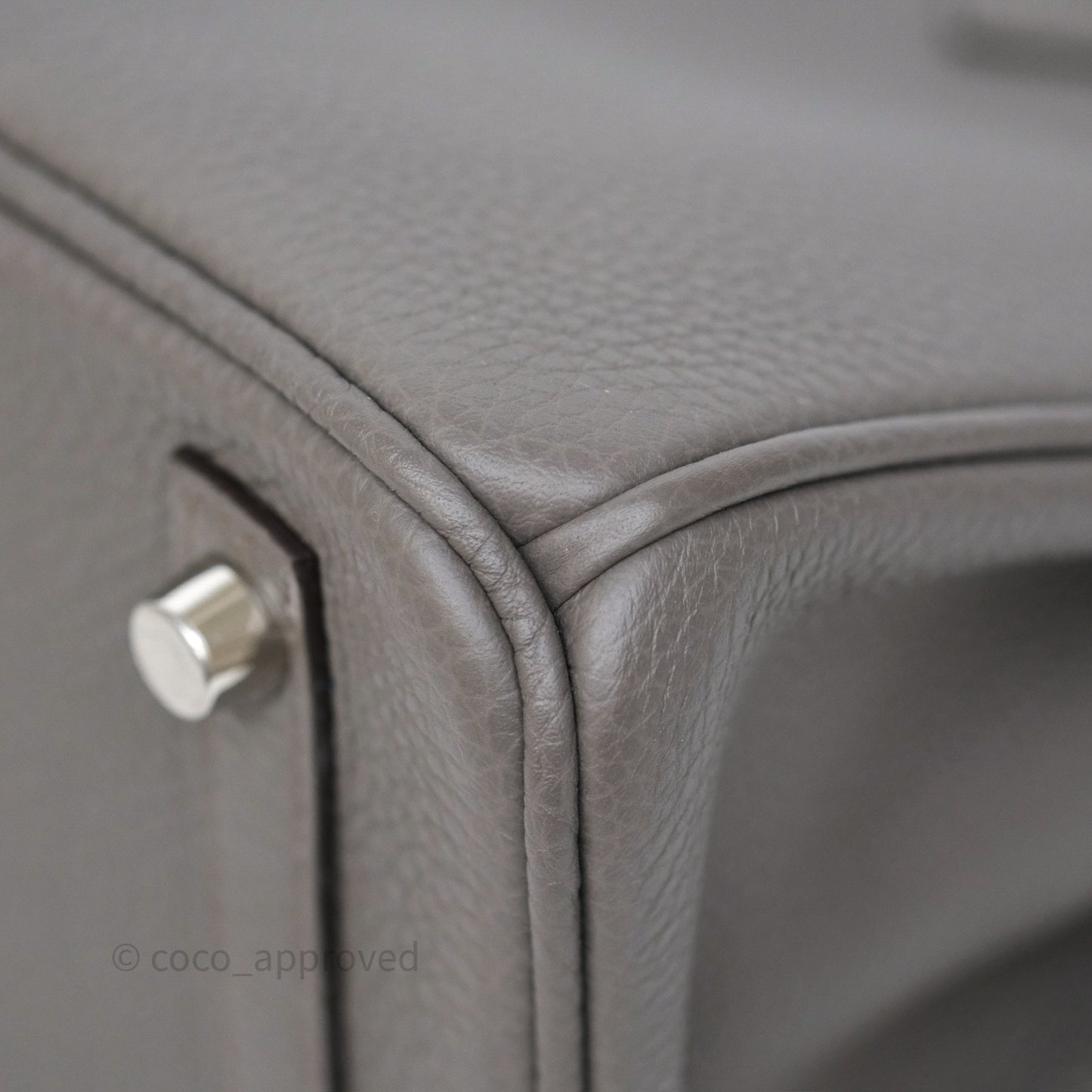 Hermès Birkin 25 Retourne Gris Etain 8F Togo Palladium Hardware