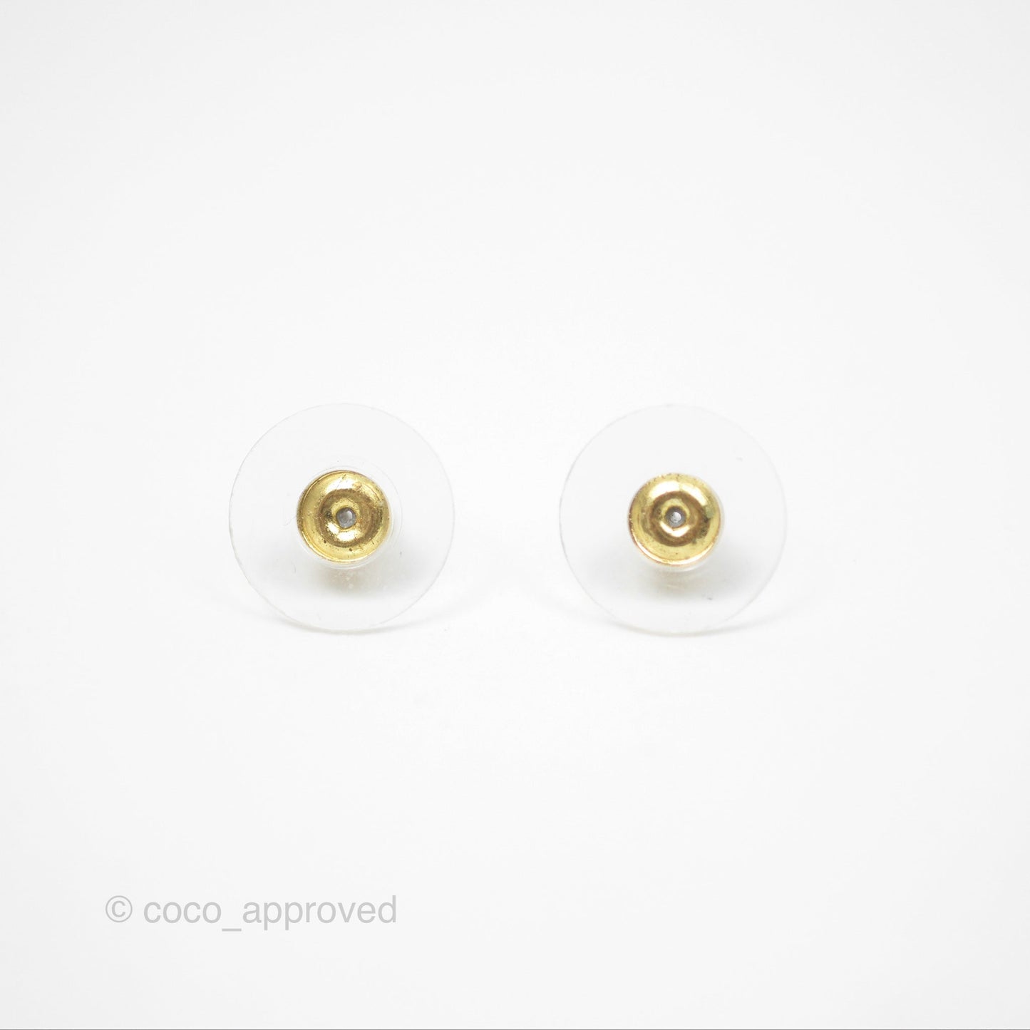 Chanel Crystal CC Pearl Heart Drop Earrings Gold Tone 23V