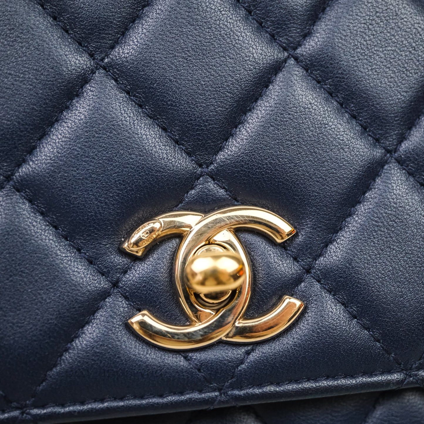 Chanel Trendy CC WOC Wallet On Chain Navy Lambskin Gold Hardware