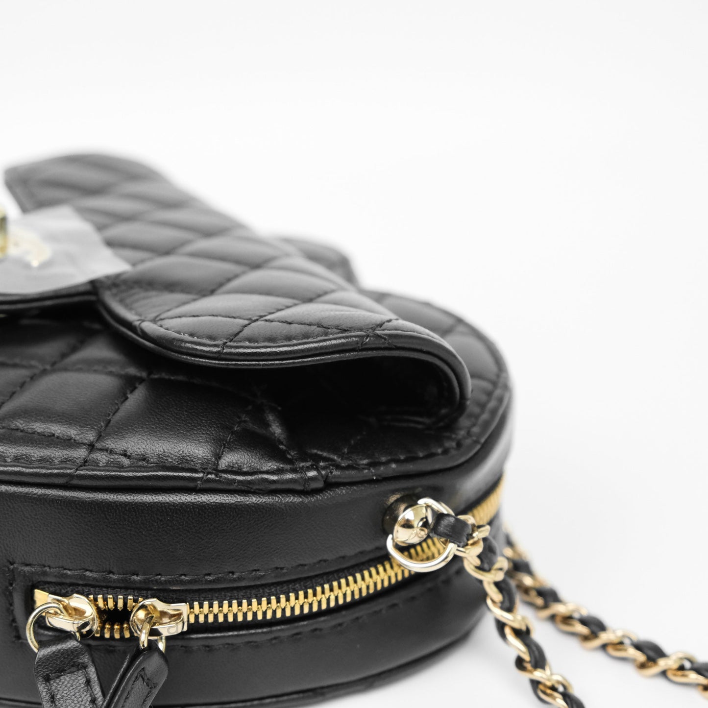 Chanel Large Heart Bag Black Lambskin Gold Hardware 22S