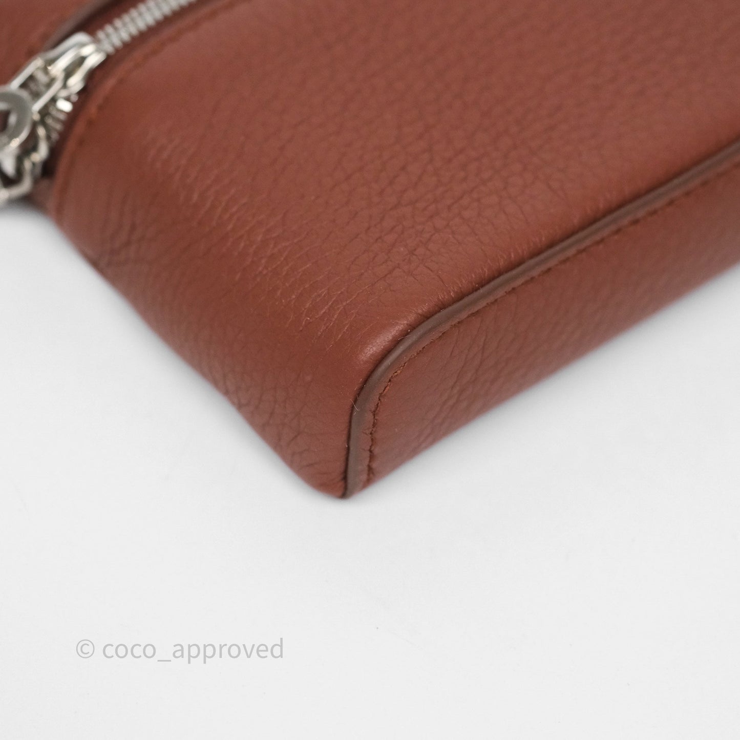 Loro Piana Extra Pocket Mini Pouch Kummel Grained Calfskin