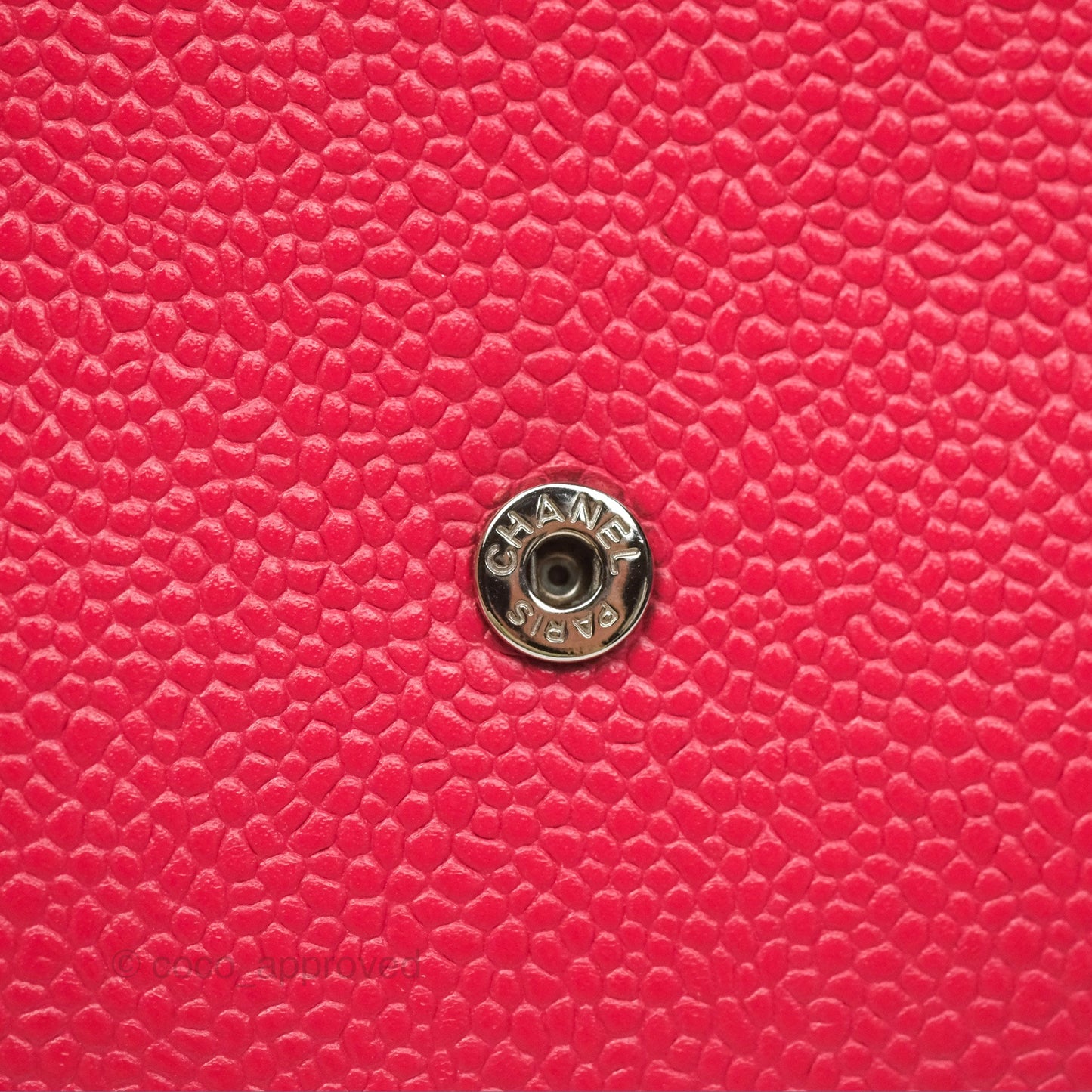 Chanel CC Wallet On Chain WOC Dark Pink Caviar Silver Hardware