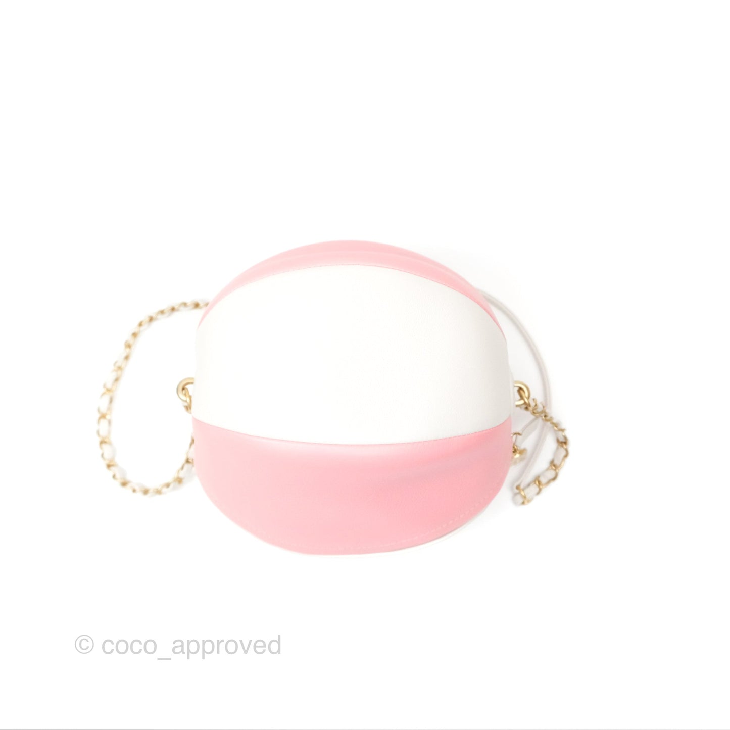 Chanel Coco Beach Ball Pink White Calfskin Gold Hardware
