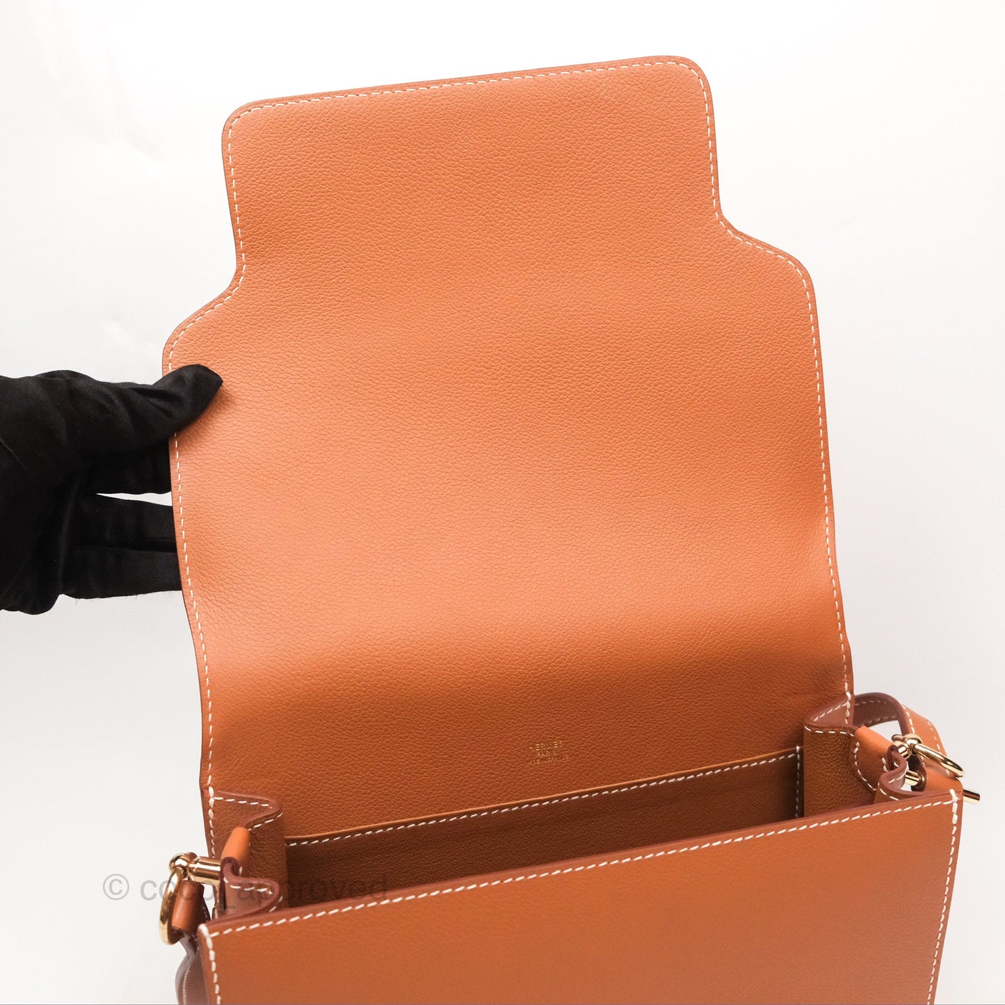 Hermès Roulis 23 Gold Evercolor Gold Hardware