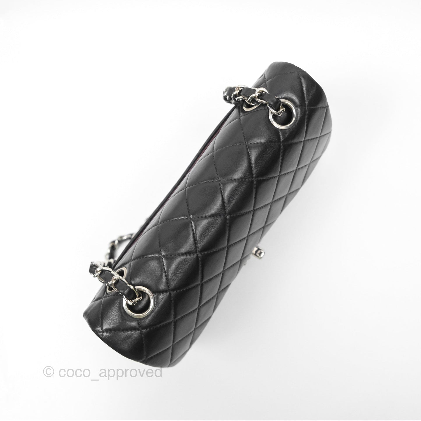 Chanel Vintage Small Classic Flap Black Lambskin Silver Hardware