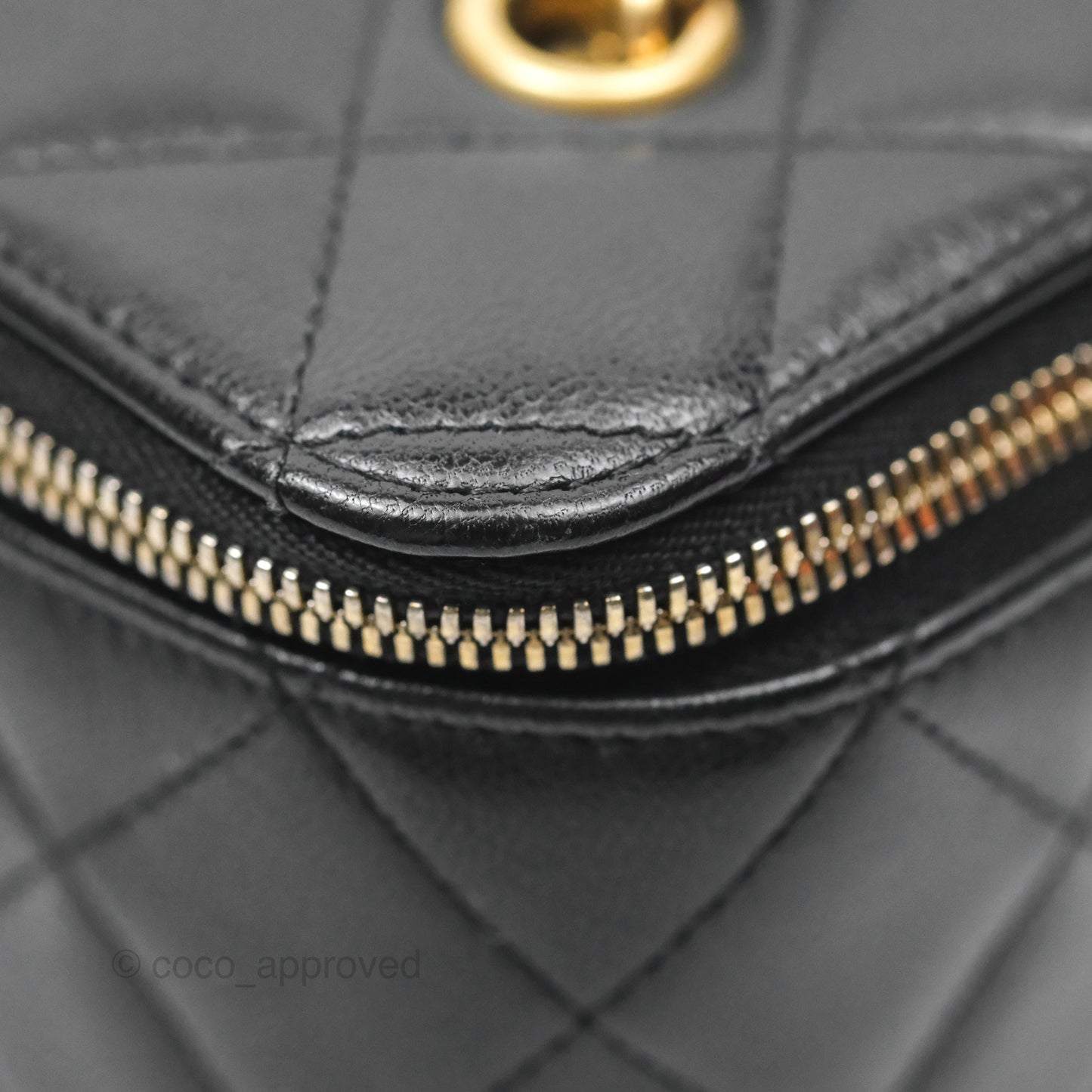 Chanel Vanity With Chain Black Goatskin Mixed Hardware