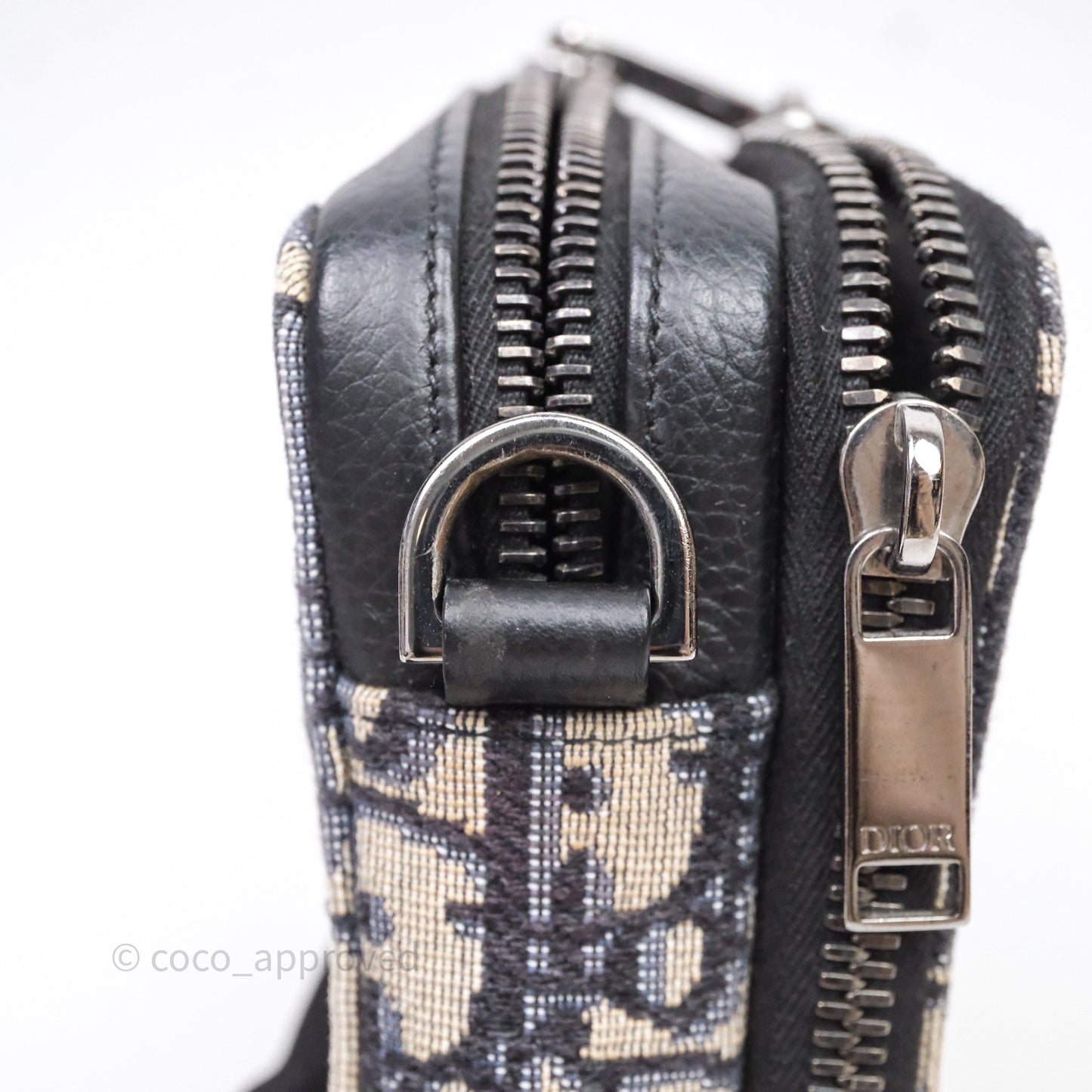 Dior Men's Crossbody Pouch Bag Blue Oblique Canvas