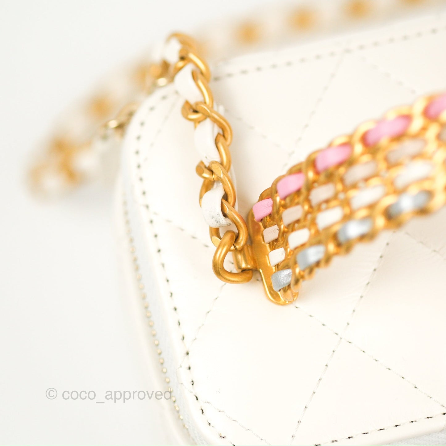 Chanel Rainbow Top Handle Vanity White Glazed Lambskin 23P