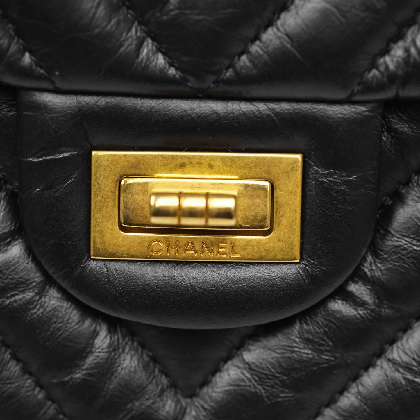 Chanel Reissue 226 Chevron Black Aged Calfskin Aged Gold Hardware