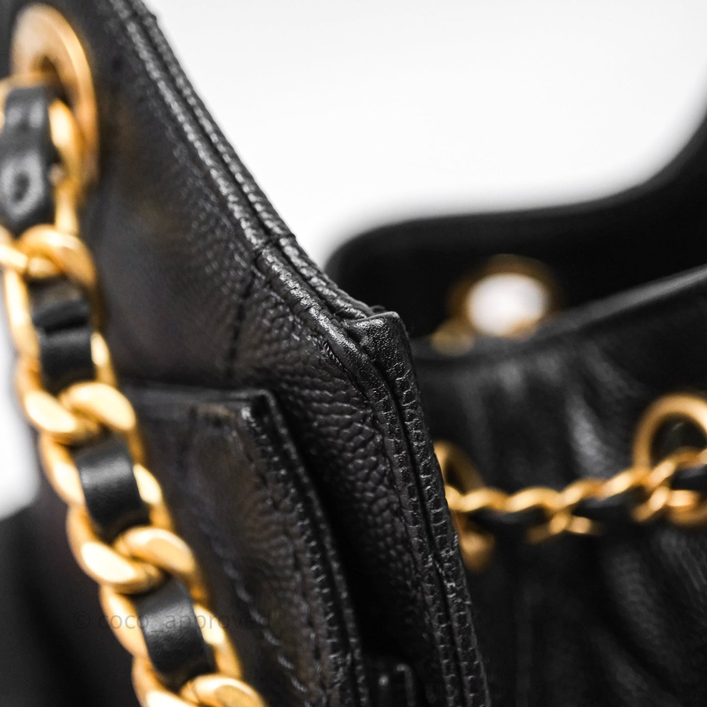 Chanel 25 Mini Black Caviar Aged Gold Hardware