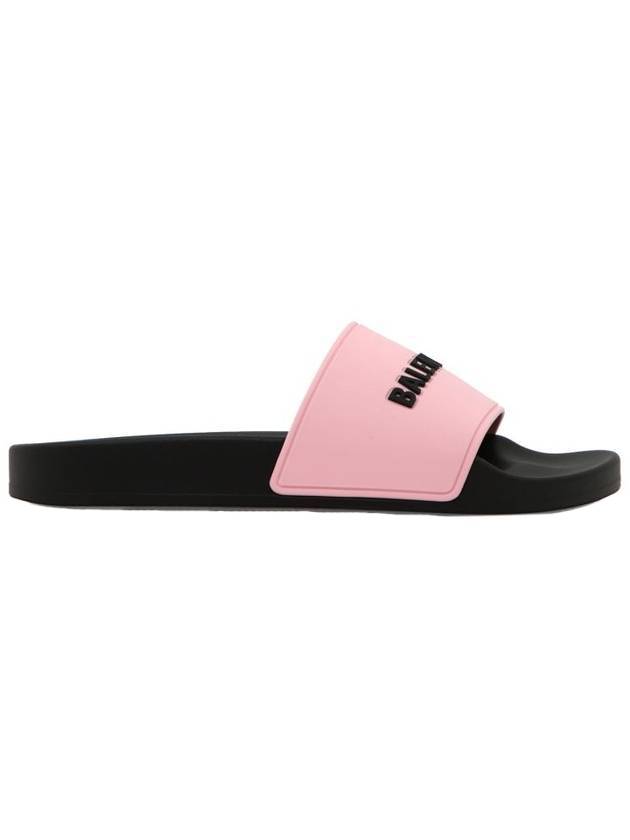 Luxury Balenciaga Logo Pool Slippers Pink