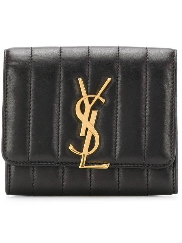Luxury Saint Laurent Vicky Small Half Wallet Black