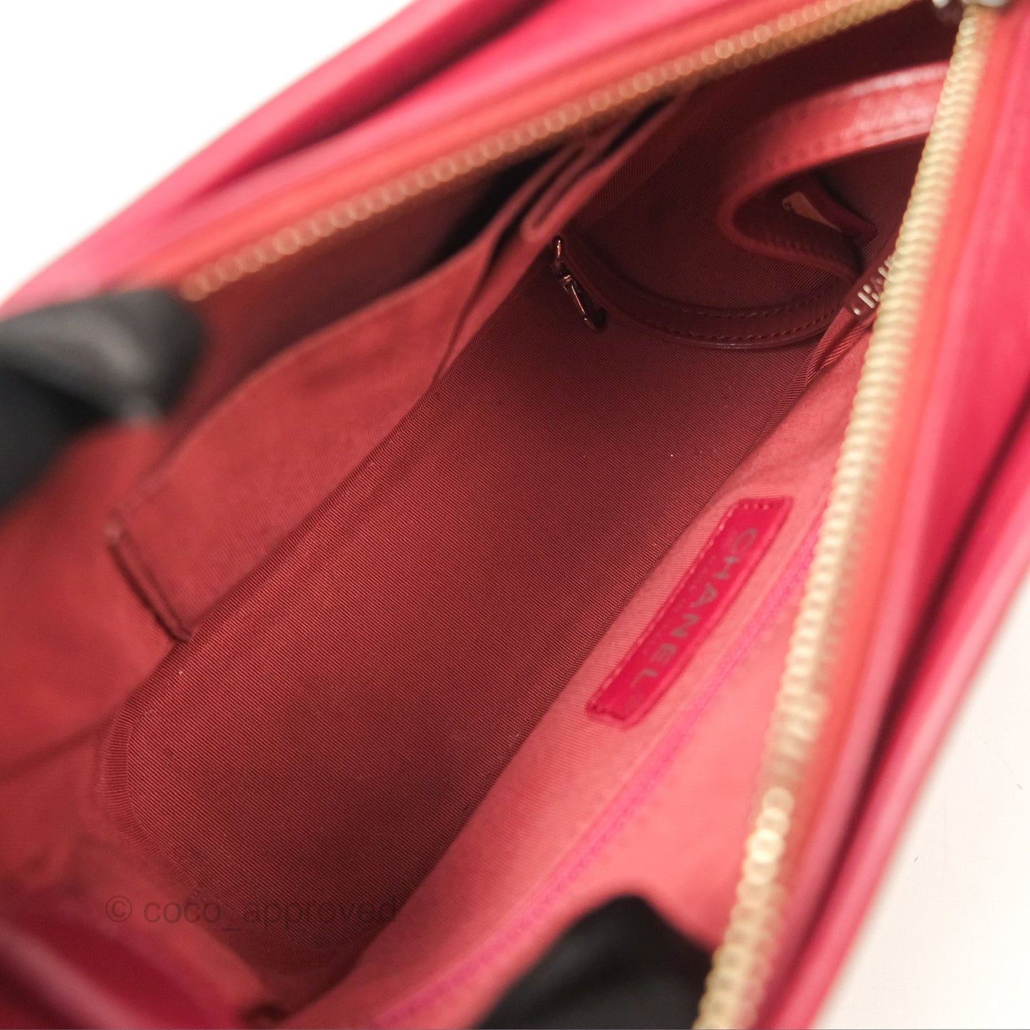 Chanel Small Gabrielle Hobo Chevron Orange Red Aged Calfskin