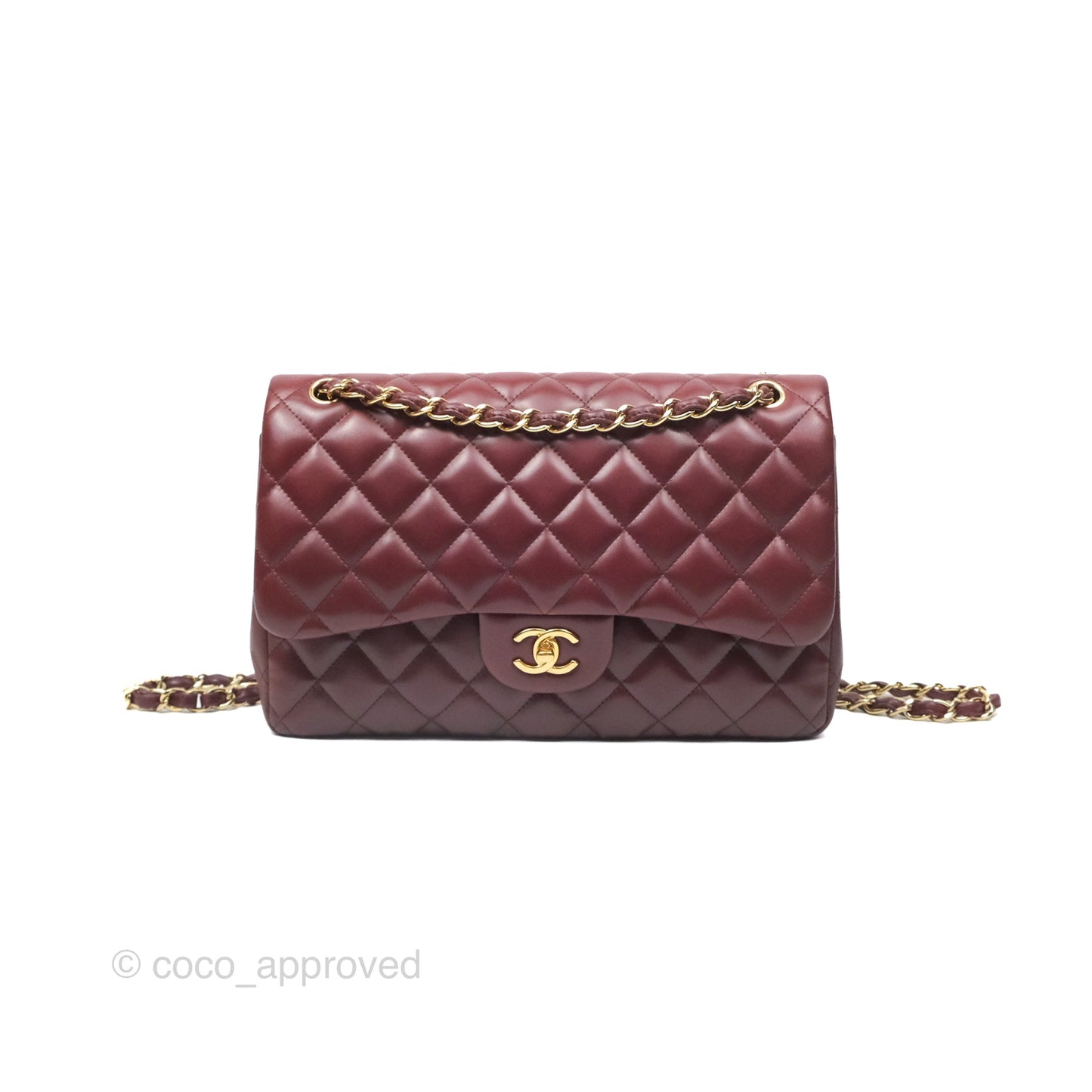 Chanel Jumbo Double Flap Burgundy Lambskin Gold Hardware