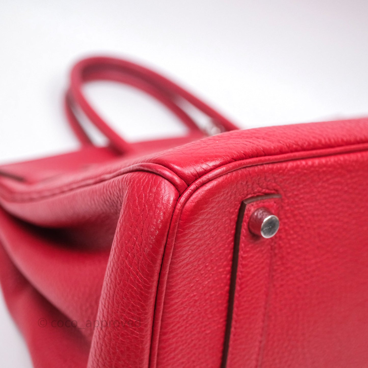 Hermes Birkin 35 Rouge Casaque Clemence Palladium Hardware