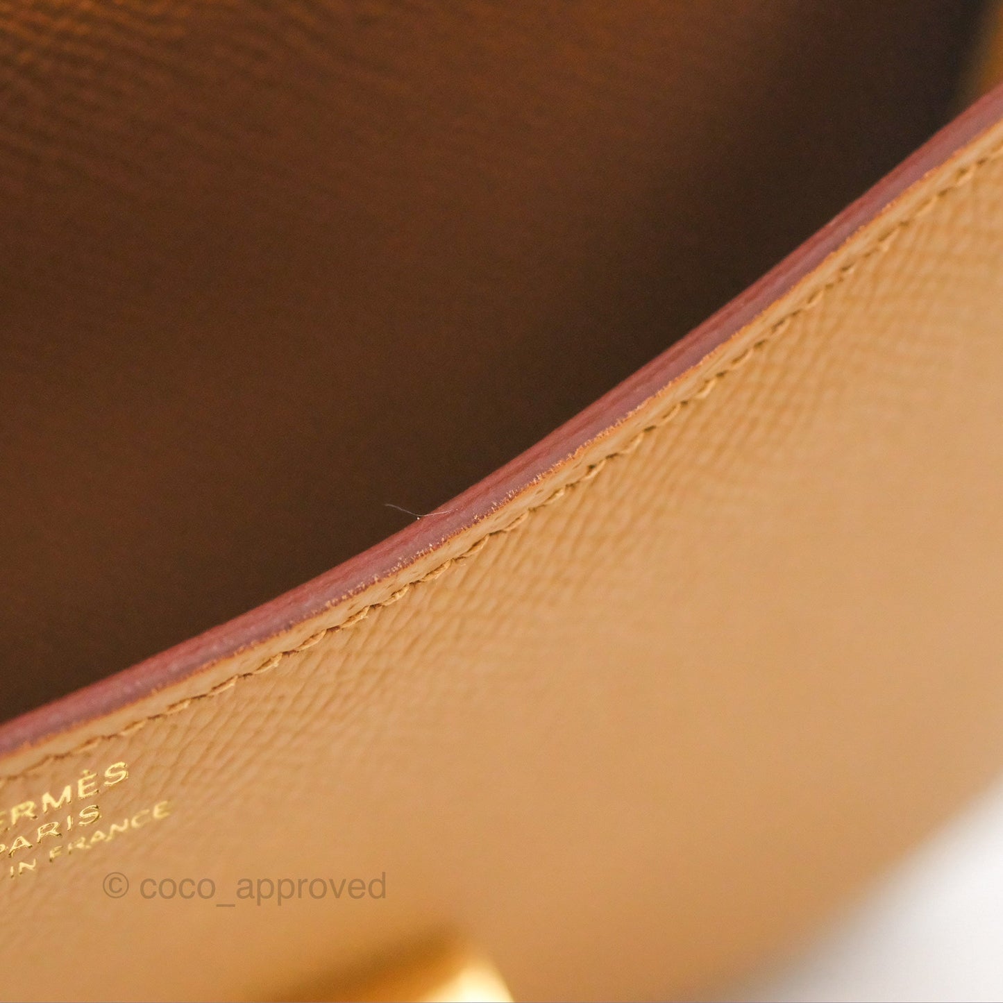 Hermès Constance Mini 18cm Mirror Sesame 2S Epsom Gold Hardware