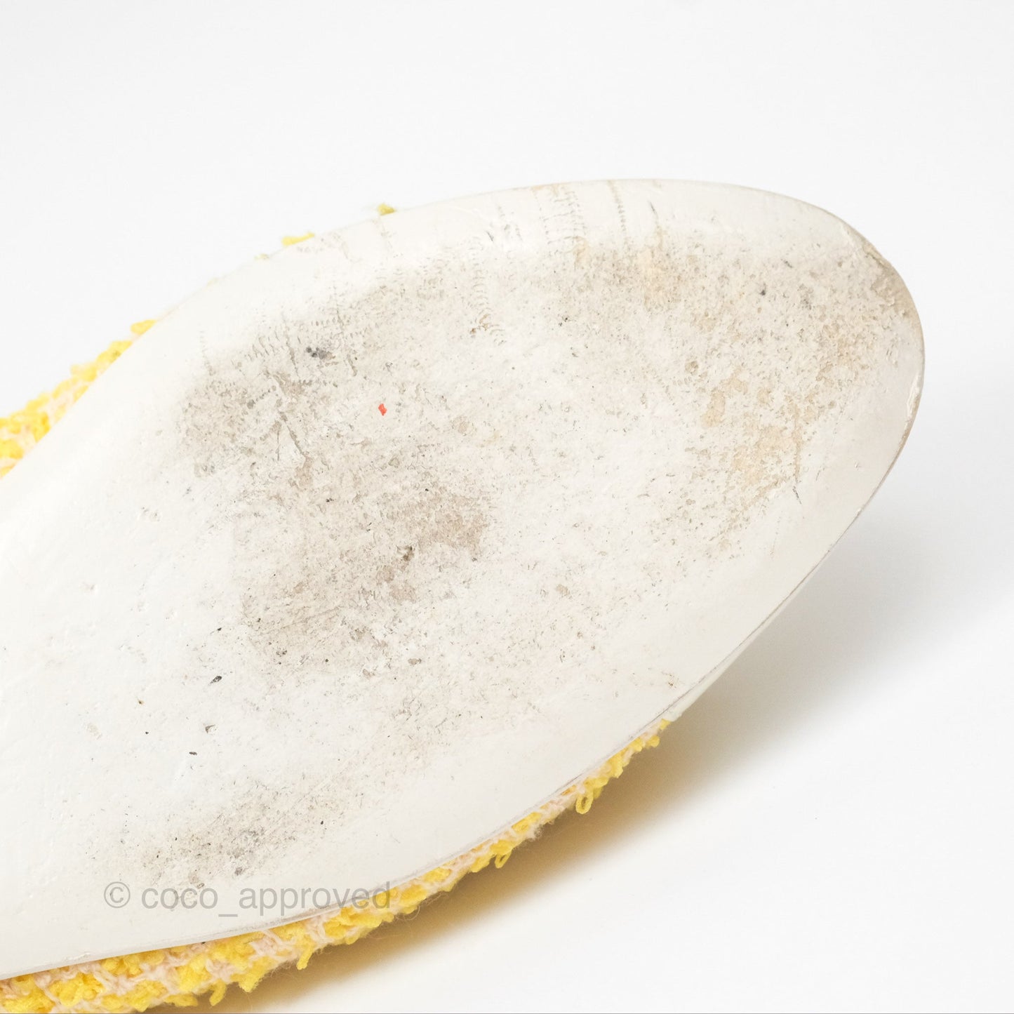Chanel Ballerina Flats Yellow Tweed White Size 37