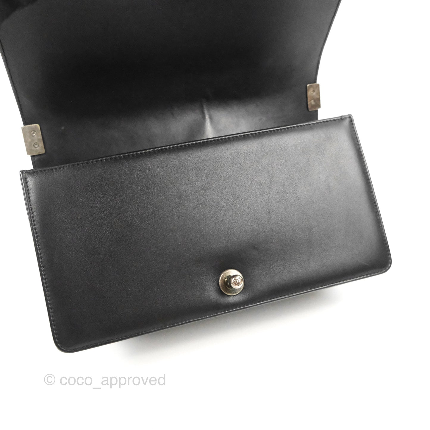 Chanel Quilted Medium Boy Black Calfskin Ruthenium Hardware