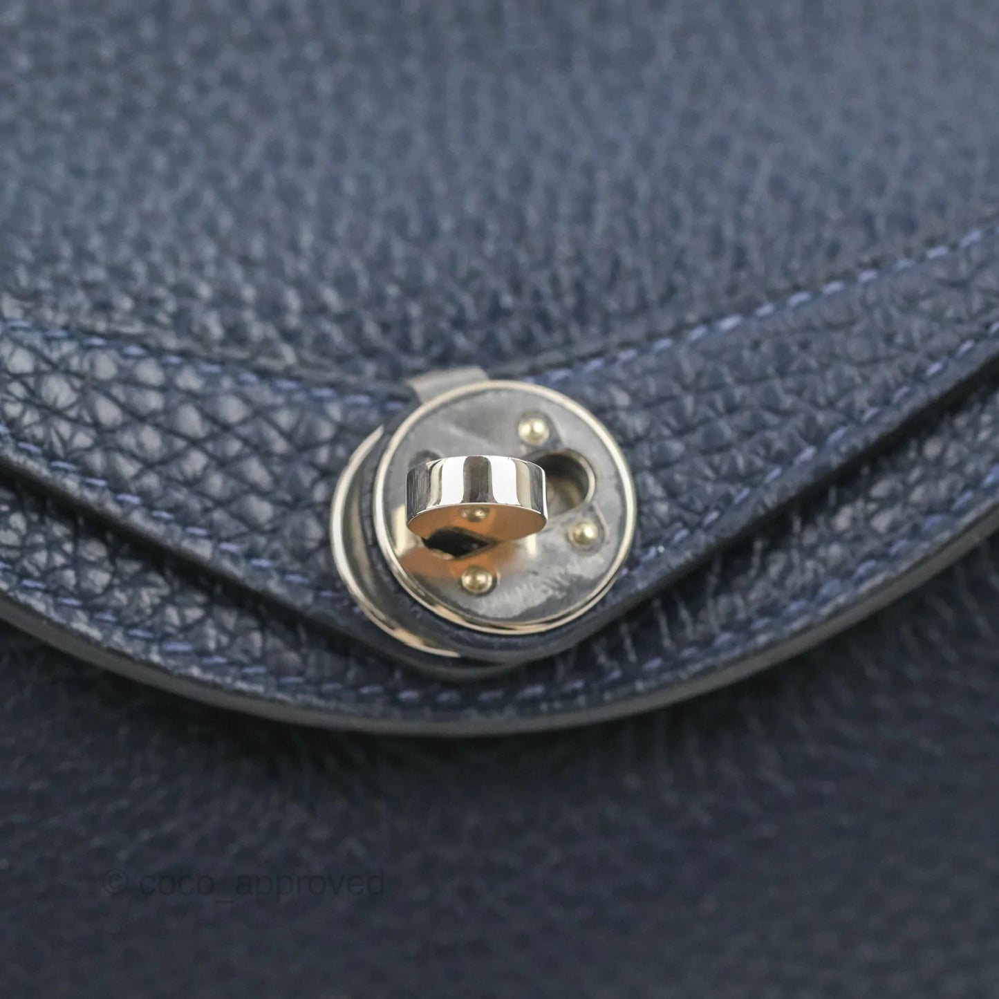 Hermès Mini Lindy 20 Bleu Nuit Clemence Palladium Hardware