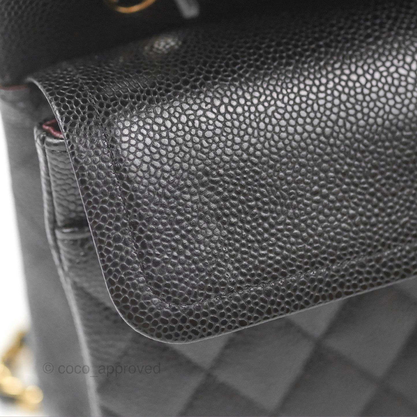 Chanel Classic M/L Medium Flap Quilted Black Caviar Gold Hardware