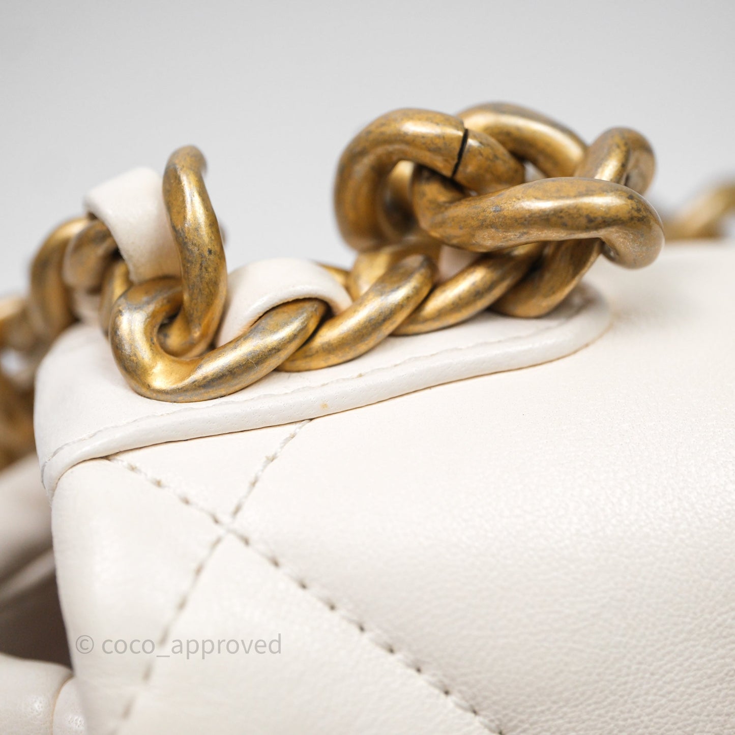Chanel 19 Small Ivory White Mixed Hardware