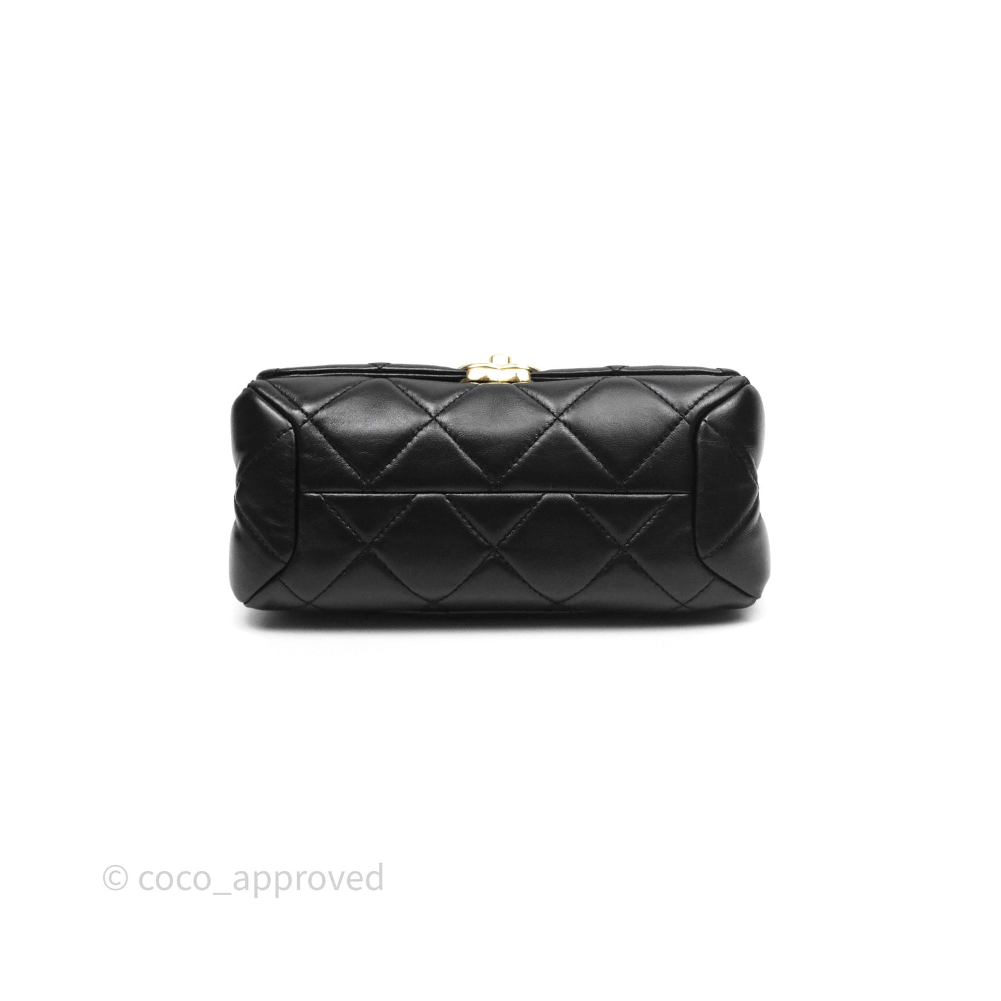 Chanel Quilted Color Match Chain Flap Black Lambskin Gold Hardware