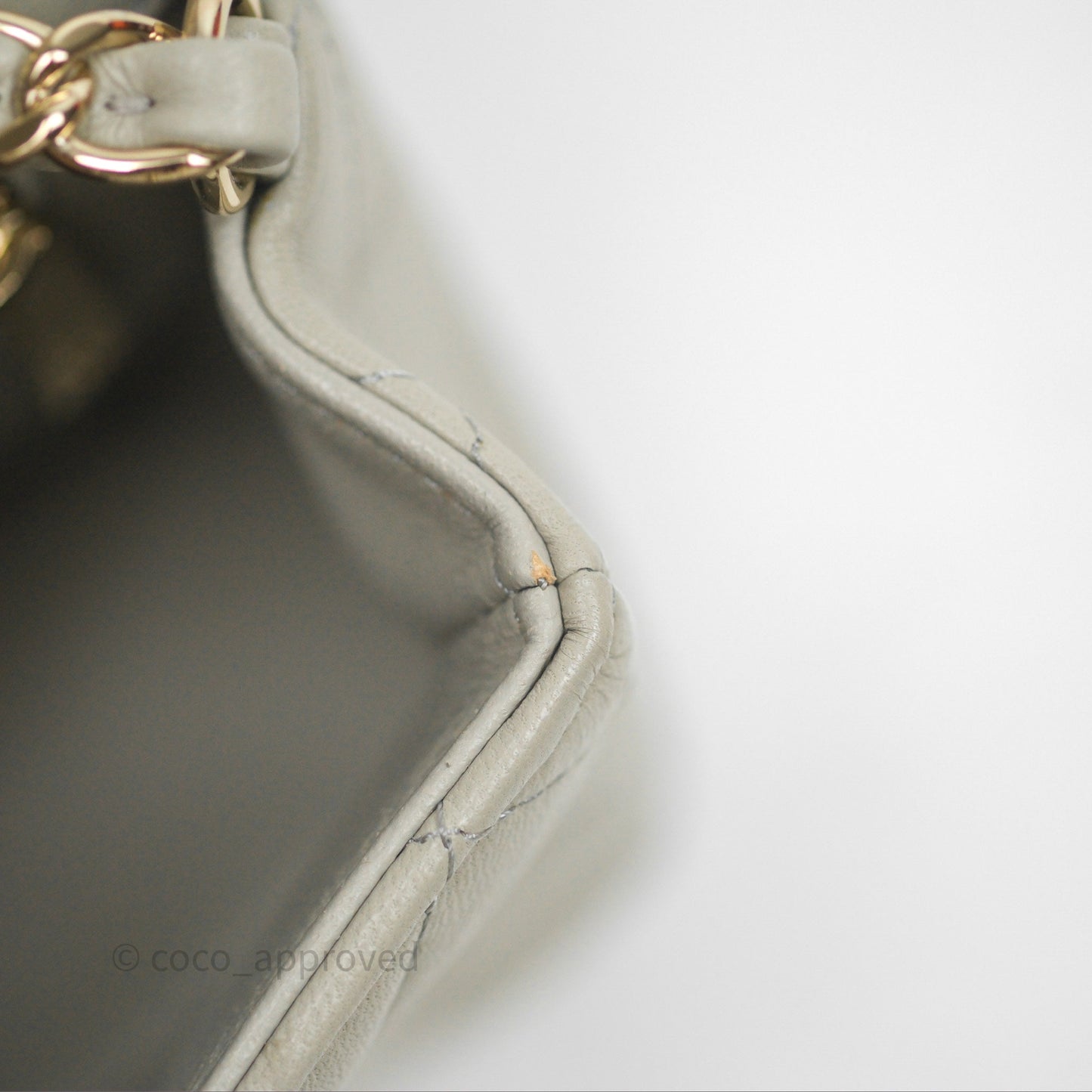 Chanel Mini Rectangular Quilted Sage Lambskin Gold Hardware
