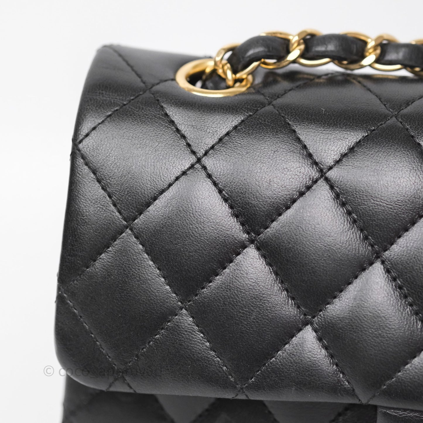 Chanel Small Classic Flap Quilted Black Lambskin Gold Hardware