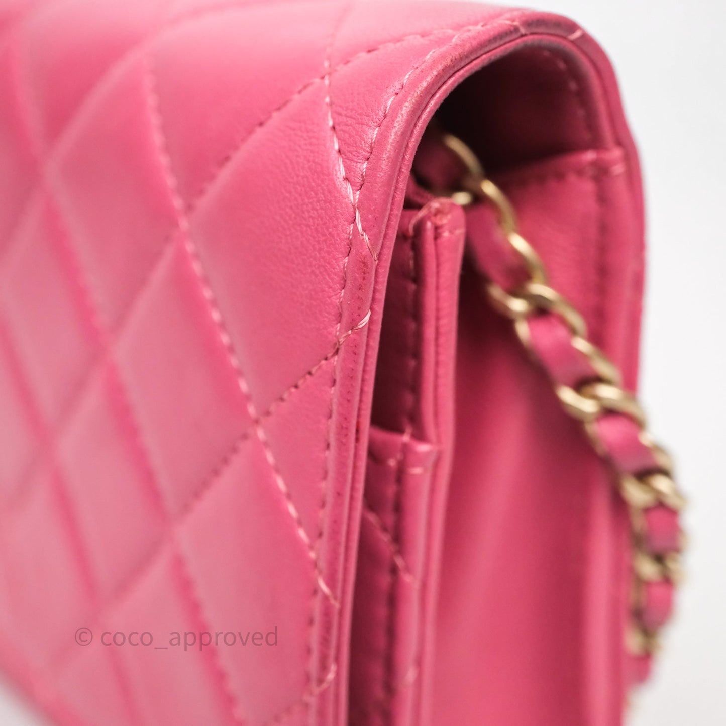 Chanel Quilted Classic WOC Pink Lambskin Gold Hardware