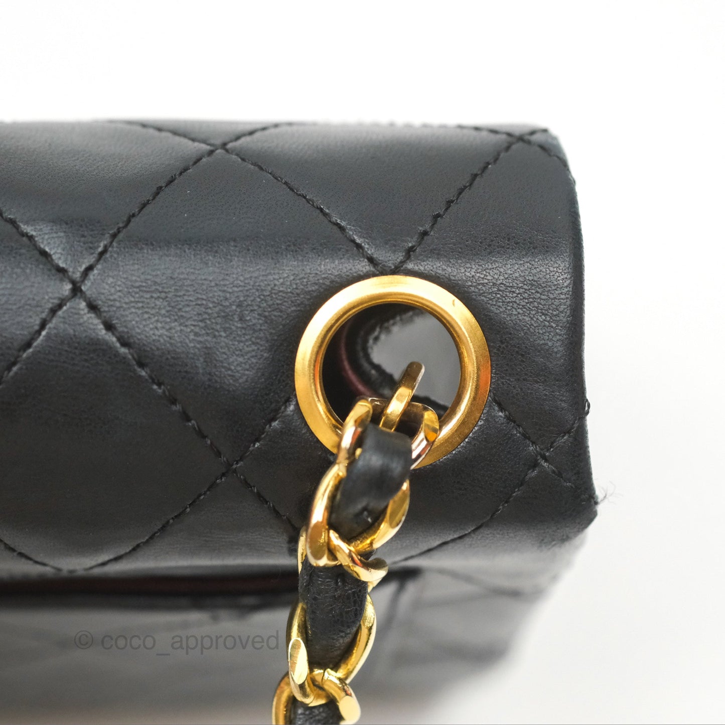 Chanel Vintage Mini Square Black Lambskin 24K Gold Hardware