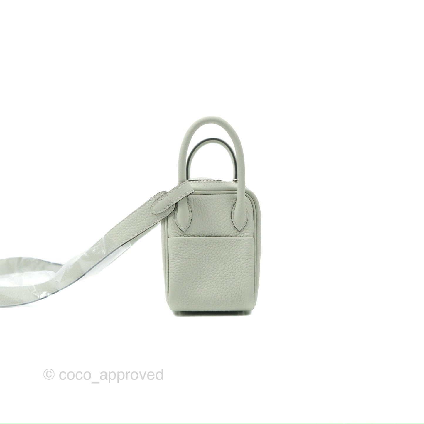 Hermès Mini Lindy 20 Gris Neve Clemence Palladium Hardware