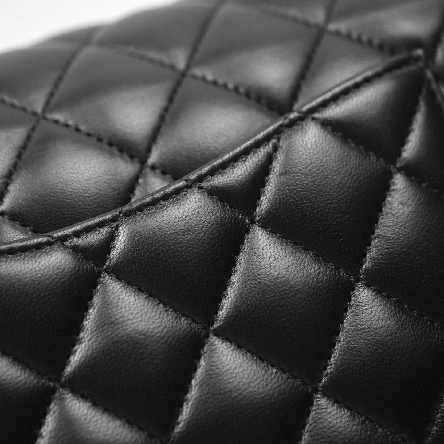 Chanel Classic M/L Medium Flap Quilted Black Lambskin Gold Hardware