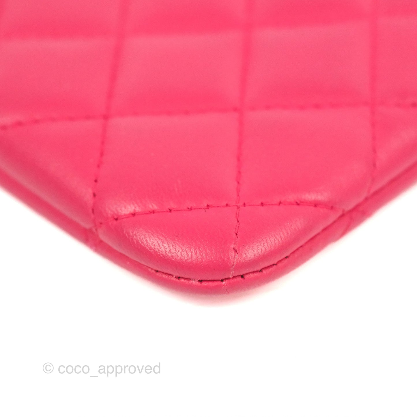 Chanel Quilted Mini O Case Pink Lambskin Silver Hardware