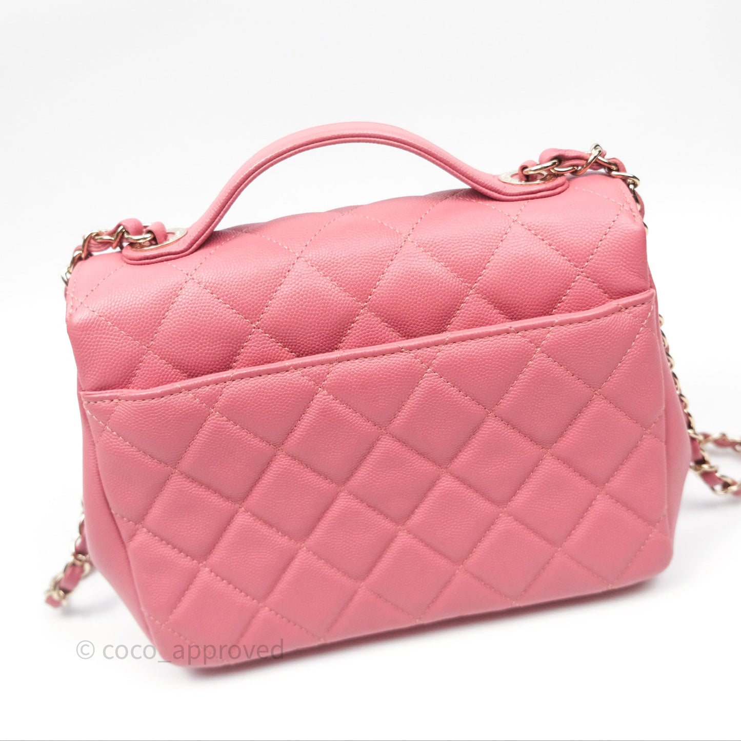Chanel Quilted Medium Business Affinity Flap Rose Pink Caviar Gold Hardware