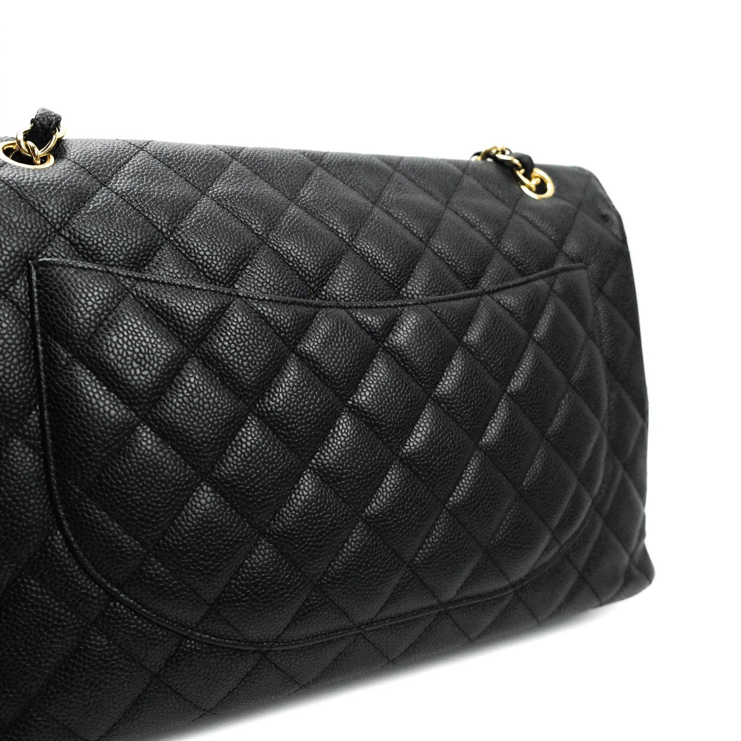 Chanel Classic Single Flap Maxi Black Caviar Gold Hardware
