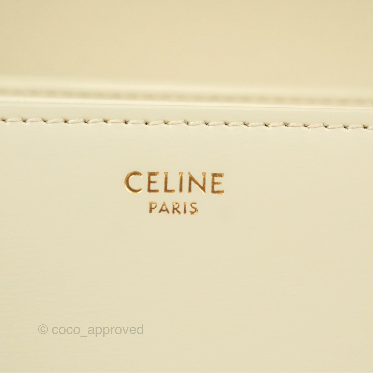 Celine Medium Triomphe Bag Limestone Shiny Calfskin