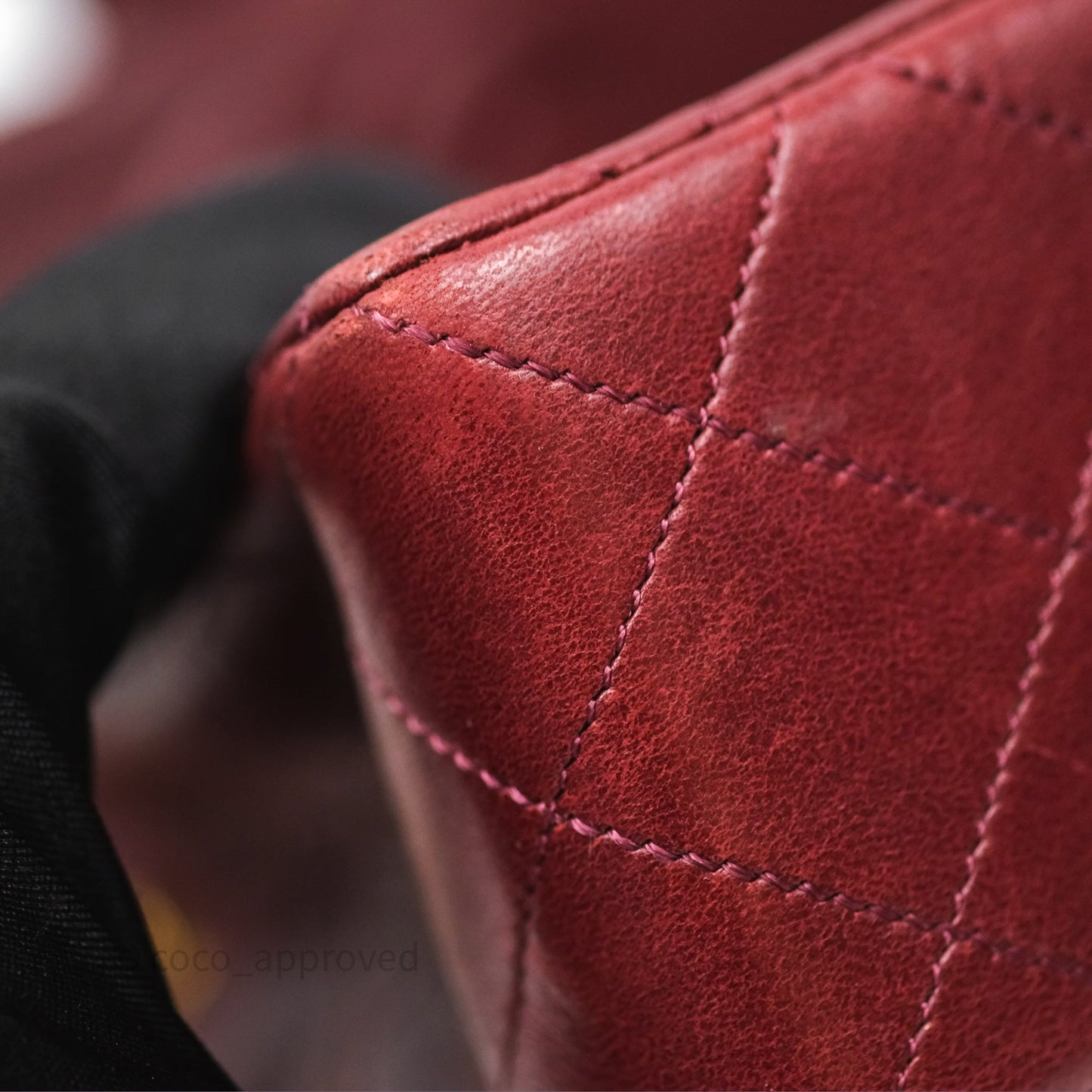 Chanel Vintage Mini Square Burgundy Lambskin 24K Gold Hardware