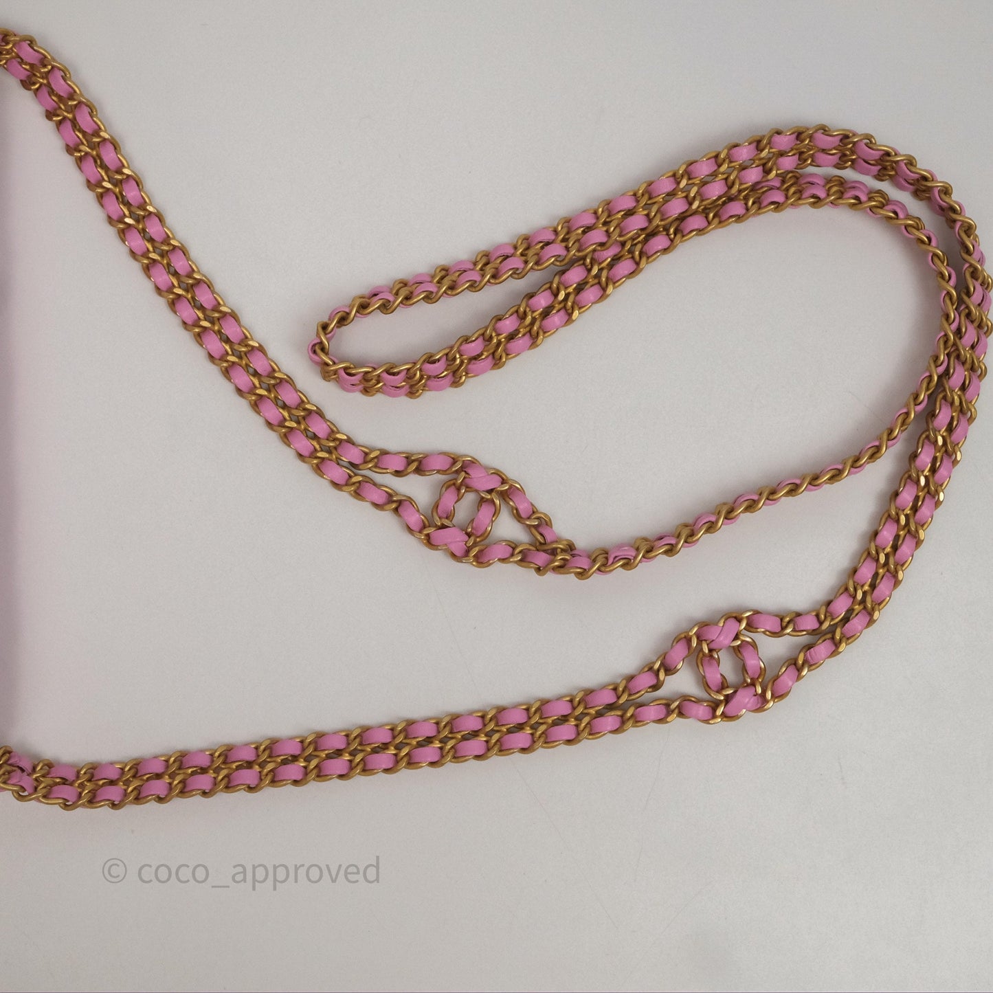 Chanel CC Chain Wallet On Chain WOC Pink Lambskin Aged Gold Hardware