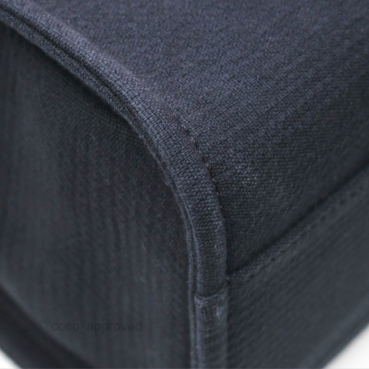 Chanel New Small Deauville Tote Dark Navy Cotton Raffia Logo