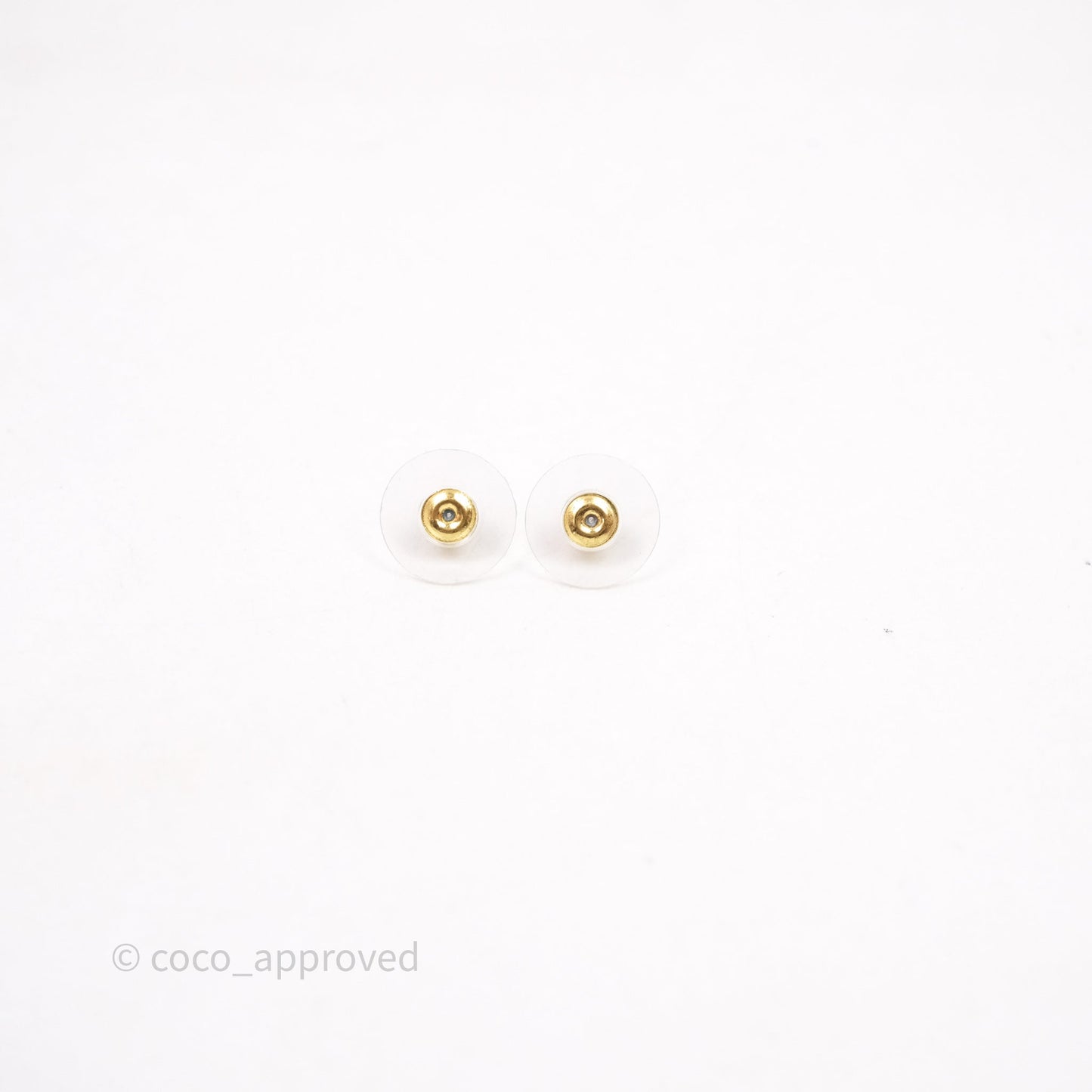 Chanel Crystal CC Drop Earrings Gold Tone 23K