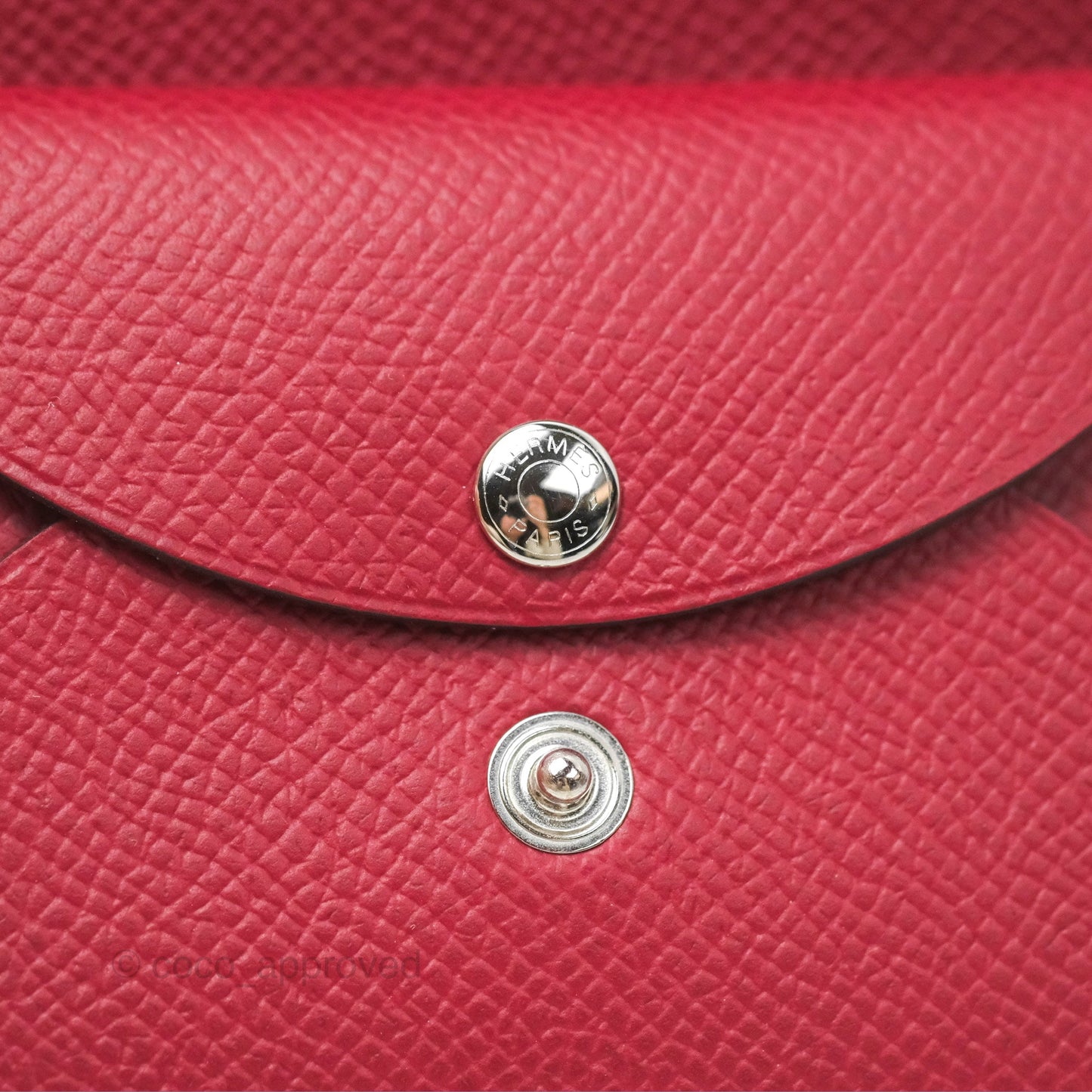 Hermès Calvi Duo Compact Card Holder Rouge Grenat Epsom