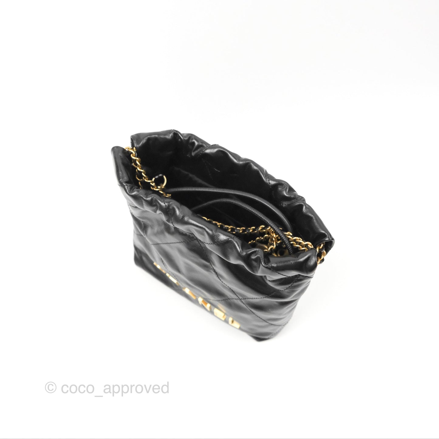 Chanel 22 Mini Bag Black Crumpled Calfskin