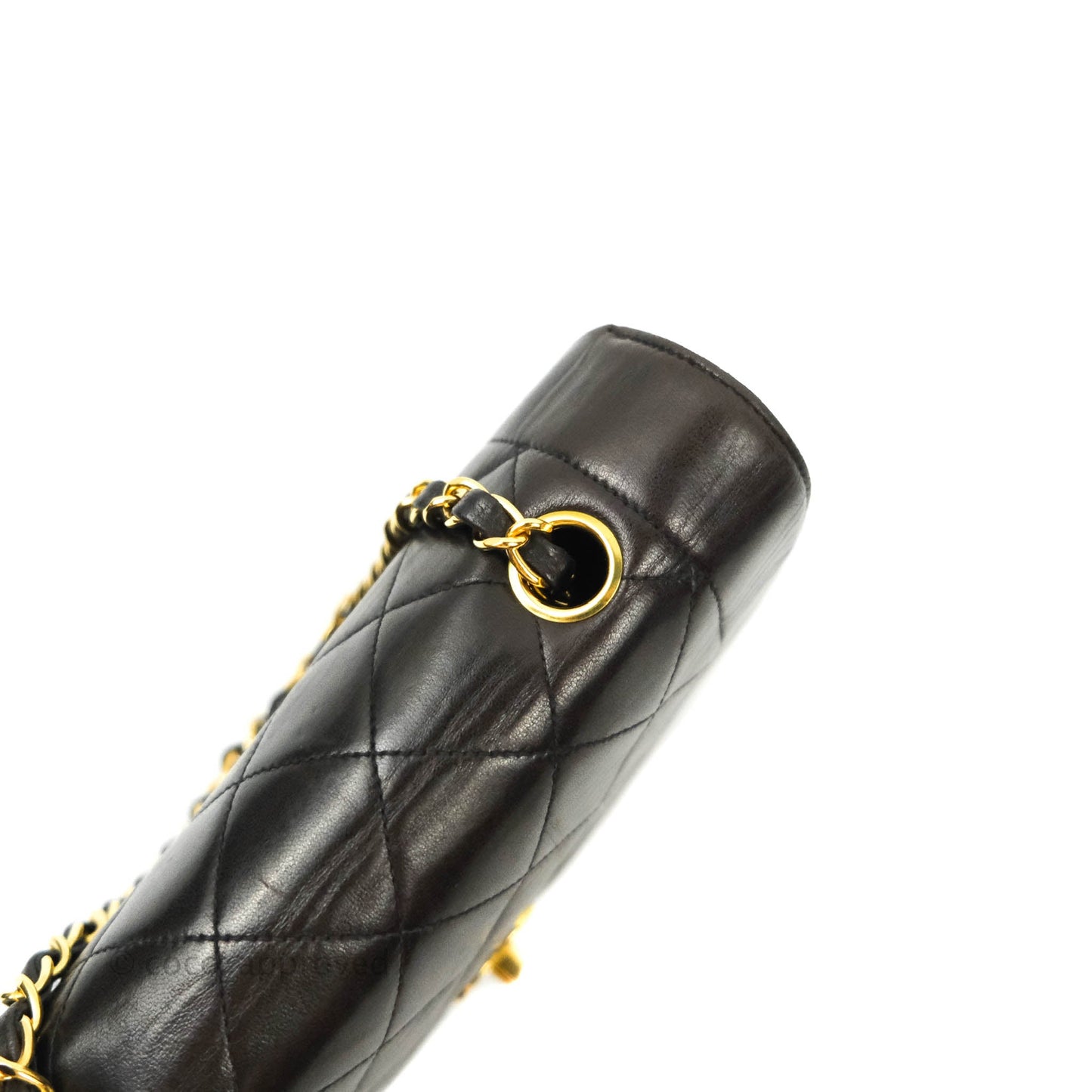 Chanel Vintage Classic Small Diana Flap Bag Black Lambskin 24K Gold Hardware