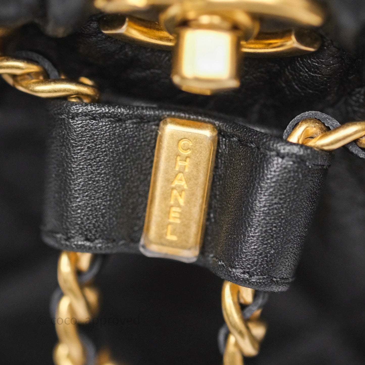 Chanel Mini Backpack Black Crumpled Calfskin Aged Gold Hardware 23A