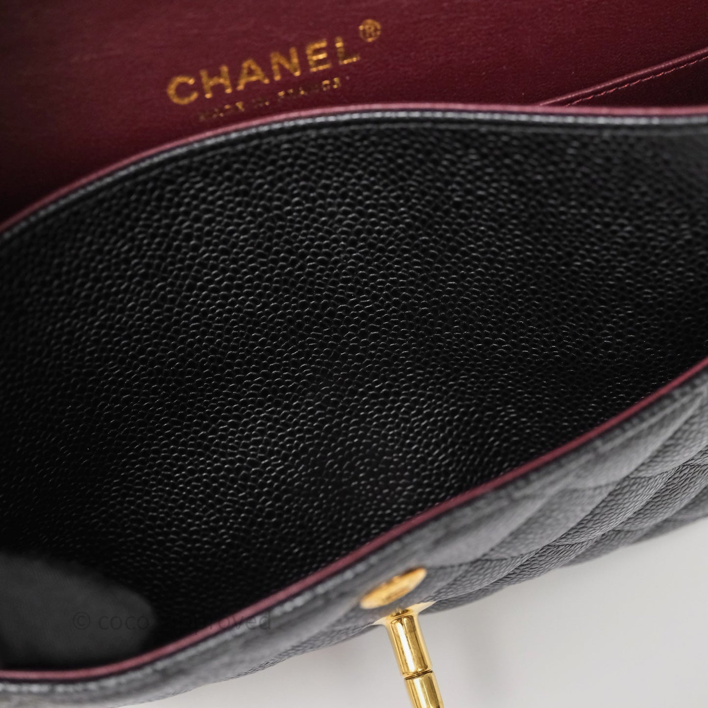 Chanel Classic M/L Medium Flap Quilted Black Caviar Gold Hardware