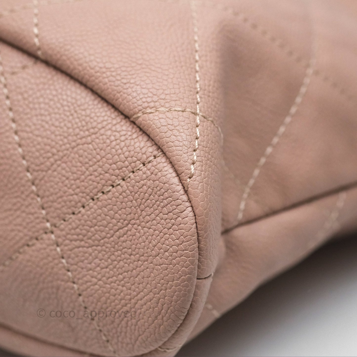 Chanel Quilted Tote Bag Pink Caviar Silver Hardware