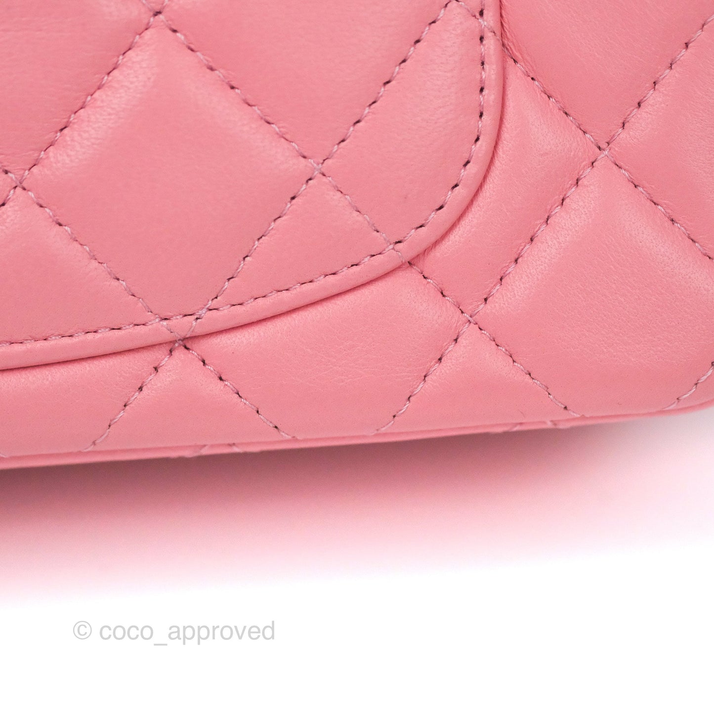 Chanel Quilted Mini Rectangular Flap Pink Lambskin Aged Gold Hardware