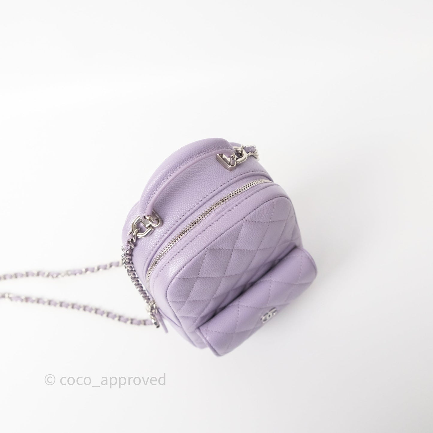 Chanel Classic Mini Backpack Lilac Caviar Silver Hardware