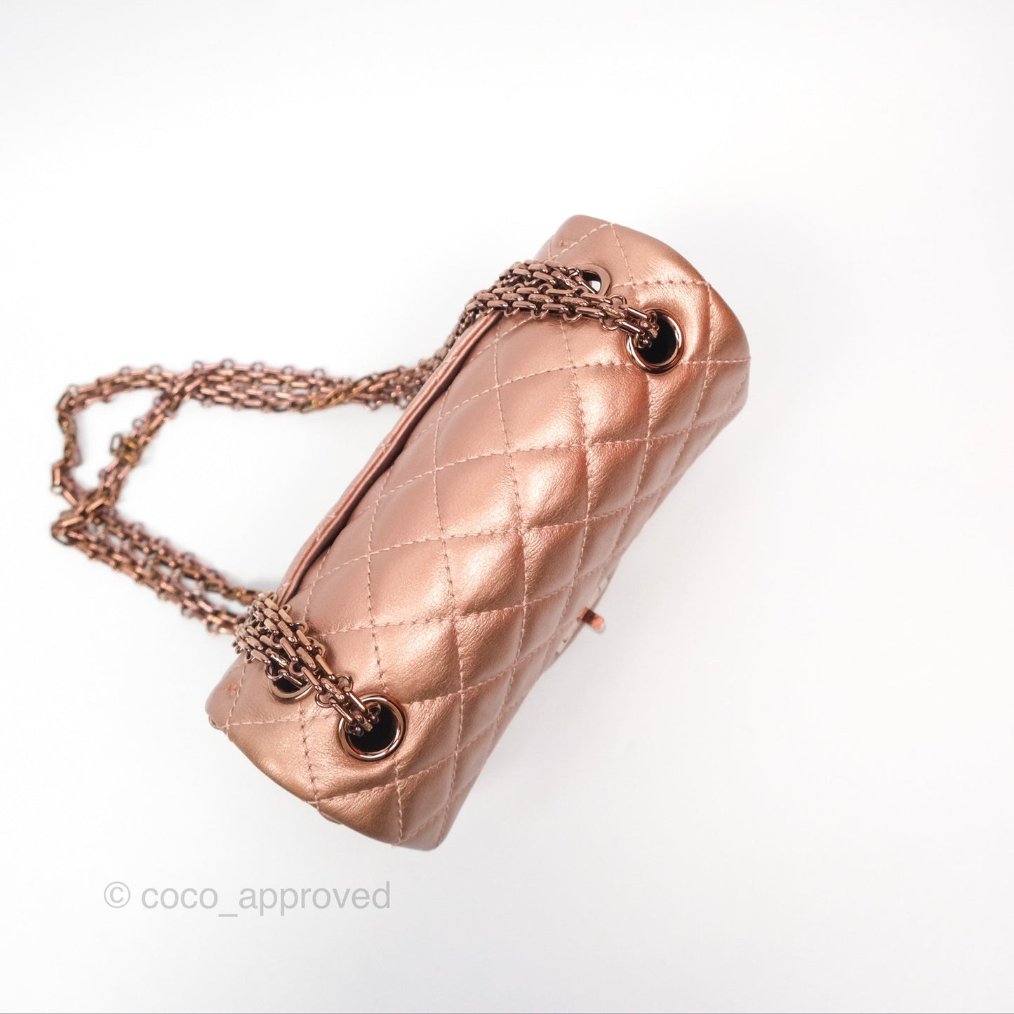 Chanel Mini Reissue 224 Copper Metallic Calfskin Rose Gold